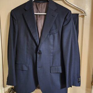 Suitsupply Solid Navy Blue Slim Fit Super 110's Italian Wool Suit 38R